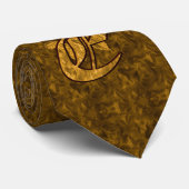 Monogram Initiaal E Elegante Gouden Pioen Roos Stropdas (Opgerold)