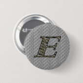 Monogram Initiaal E Hortensia Bloemen Ronde Button 5,7 Cm (Voorkant /achterkant)
