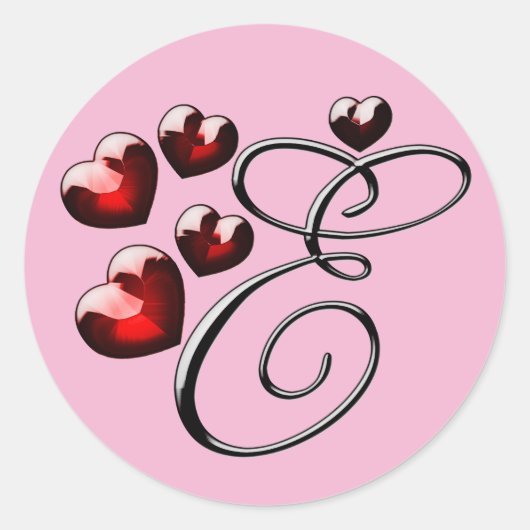 monogram initiaal E stickers (Voorkant)