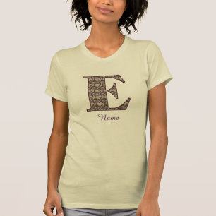 Monogram Initiaal E Vintage Bloem Persoonlijk T-shirt