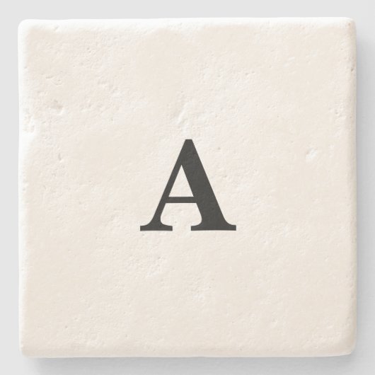 Monogram Initiaal Eenvoudig Elegant Aangepaste Naa Stenen Onderzetter (Voorkant)