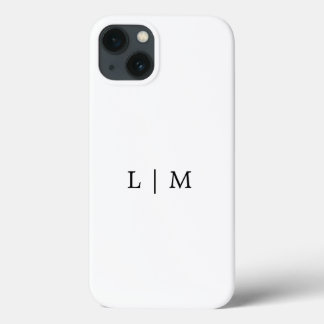 Monogram Initiaal Eenvoudig zwart-wit minimalistis iPhone 13 Hoesje