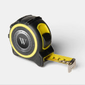 Monogram Initiaal Elegant Zwart Zilver Constructie Rolmaat (Hoek)