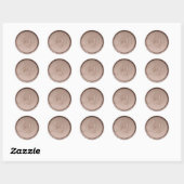 Monogram Initiaal en datum Hazel Wax Seal Sticker (Vel)