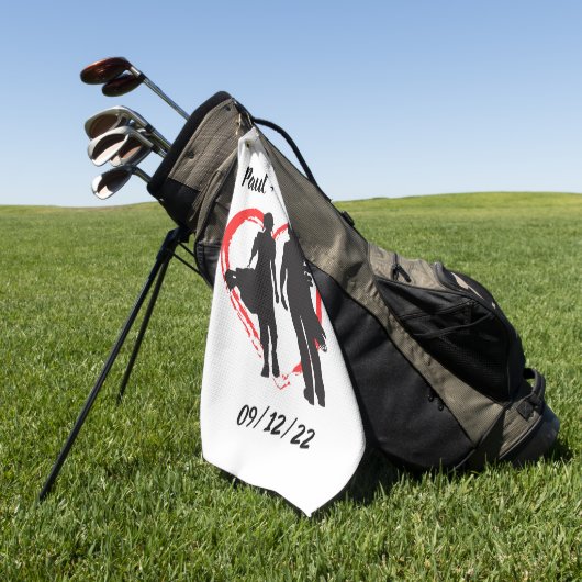 Monogram Initiaal en naam op maat Golfhanddoek (Groen)