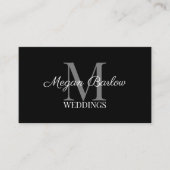 Monogram Initiaal en Naam Zwarte Kassy Visitekaartje (Voorkant)