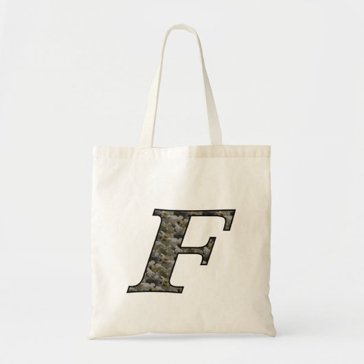 Monogram Initiaal F Hydrangea Bloemen Tote Bag (Voorkant)