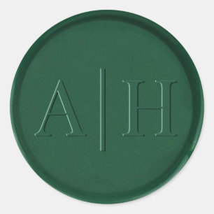 Monogram Initiaal Forest Green Wax Seal Sticker