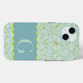 MONOGRAM INITIAAL G ACQUA KLEINE BLOEMEN Case-Mate iPhone CASE (Achterkant (horizontaal))