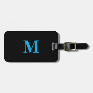 Monogram Initiaal Gift Favor Custom Naam Blauw Zwa Bagagelabel