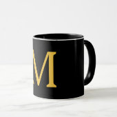 Monogram Initiaal Gold Black Cadeaucode Mok (Voorkant rechts)