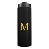 Monogram Initiaal Gold Black Cadeaucode Thermosbeker (Voorkant)