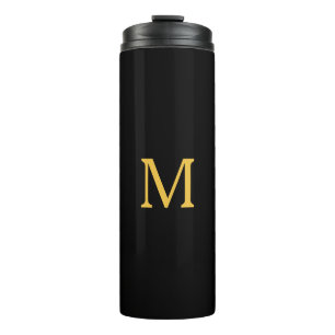 Monogram Initiaal Gold Black Cadeaucode Thermosbeker