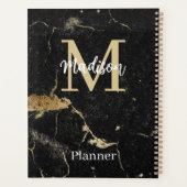 Monogram Initiaal Gold Black marmer, niet gedateer Planner (Achterkant)