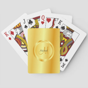Monogram Initiaal Gold Kijk elegant Sjabloon Moder Pokerkaarten