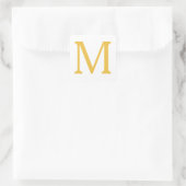 Monogram Initiaal Goud Goudgeel Aangepaste Naam Vierkante Sticker (Tas)