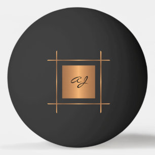 Monogram initiaal gouden typografie script zwart pingpongballen