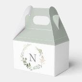 Monogram Initiaal Greenery Sage Green Bedankdoosjes (Achterkant)