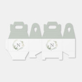 Monogram Initiaal Greenery Sage Green Bedankdoosjes (Uitgevouwen)