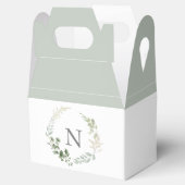 Monogram Initiaal Greenery Sage Green Bedankdoosjes (Geopend)