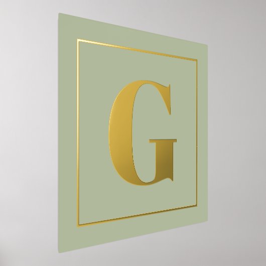 Monogram initiaal groen om het even welke kleurena folie afdrukken (Laagn)