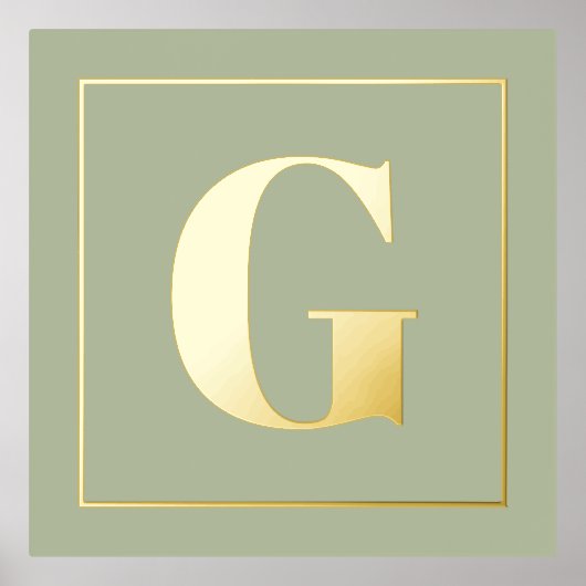 Monogram initiaal groen om het even welke kleurena folie afdrukken (Voorkant)