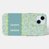 MONOGRAM INITIAAL H ACQUA LITTLE FLOWERS Case-Mate iPhone CASE (Achterkant (horizontaal))