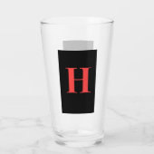 MONOGRAM INITIAAL H Beer Glas (Achterkant)