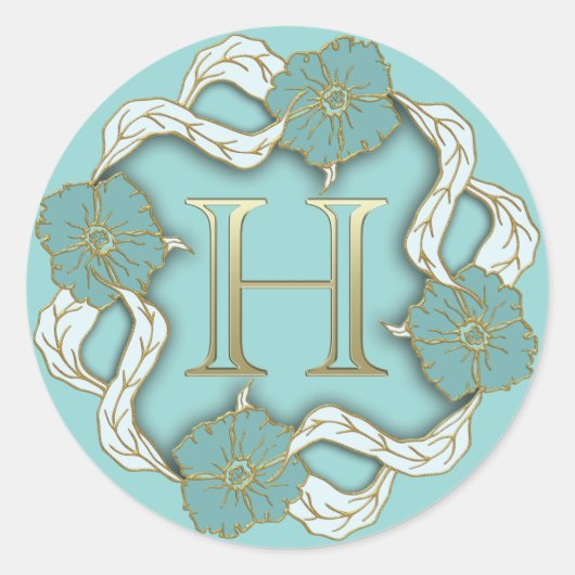 monogram initiaal H stickers (Voorkant)