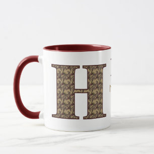 Monogram Initiaal H Vintage Bloemmotief Gepersonal Mok