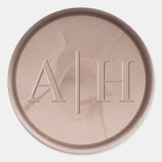 Monogram Initiaal Hazel Wax Seal Sticker (Voorkant)