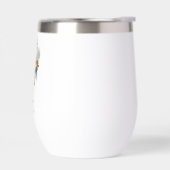 Monogram Initiaal I Blue Floral Waterverf Gift Haa (Links)