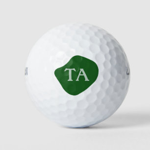Monogram Initiaal in Groen op Donkere Bubbel Golfballen