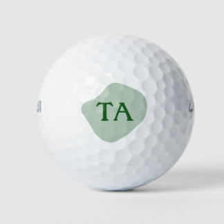 Monogram Initiaal in Groen op Kleur Bubbel Golfballen
