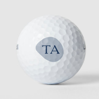 Monogram Initiaal in Marineblauw op Kleurbel Golfballen