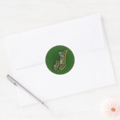 Monogram Initiaal J Madeliefjes Bloem Kunst Ronde Sticker (Envelop)