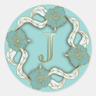 Monogram initiaal J stickers
