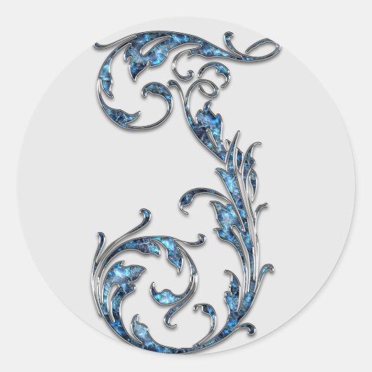 Monogram initiaal J stickers (Voorkant)