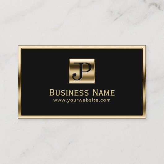 Monogram Initiaal "JP" Gold - Aangepast geprogramm Visitekaartje (Voorkant)