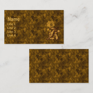 Monogram Initiaal K Elegante Gouden Pioen Roos Visitekaartje