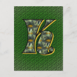 Monogram Initiaal K Madeliefjes Bloem Kunst Briefkaart