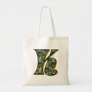 Monogram Initiaal K Madeliefjes Bloem Kunst Tote Bag