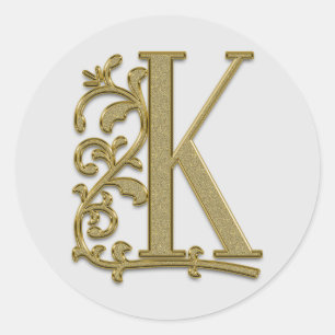 monogram initiaal K stickers