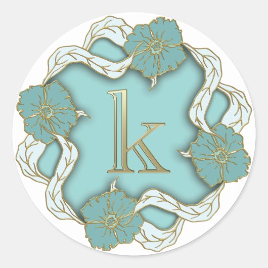 monogram initiaal K stickers (Voorkant)