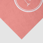 Monogram Initiaal koraal roze hoog gekleurd Tissuepapier (Detail)