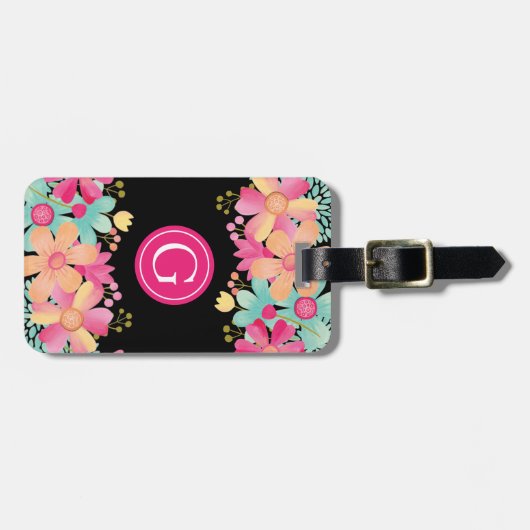 Monogram Initiaal Kortsluiting Bagagelabel (Voorkant horizontaal)