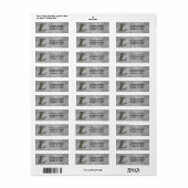 Monogram Initiaal L Hydrangea Retouradres Etiket (Full Sheet)