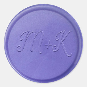 Monogram Initiaal Lavender Wax Seal Sticker