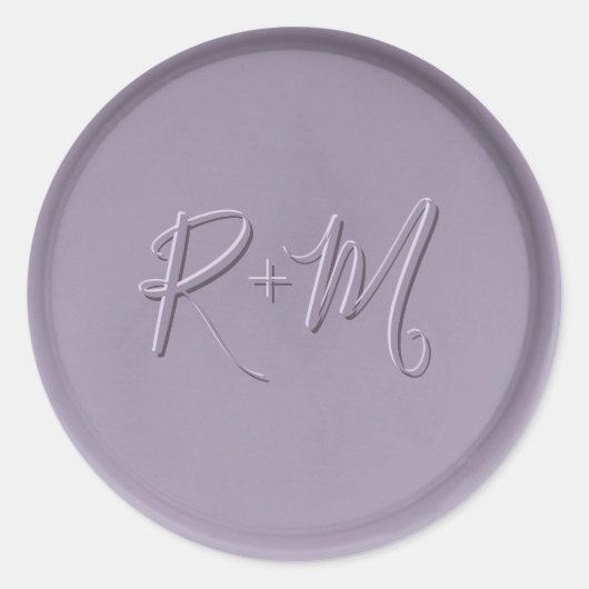 Monogram Initiaal Lavender Wax Seal Sticker (Voorkant)