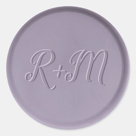 Monogram Initiaal Lavender Wax Seal Sticker (Voorkant)